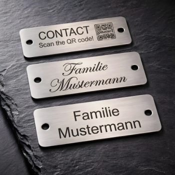 Briefkastenschild Klingelschild Türschild Namensschild mit Gravur Edelstahl Versandkostenfrei